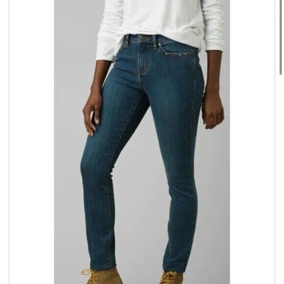 NWT prAna Sienna Jeans Skinny Stretch Cotton Mid Rise 0 / 25 True Blue #3203 - Picture 1 of 15